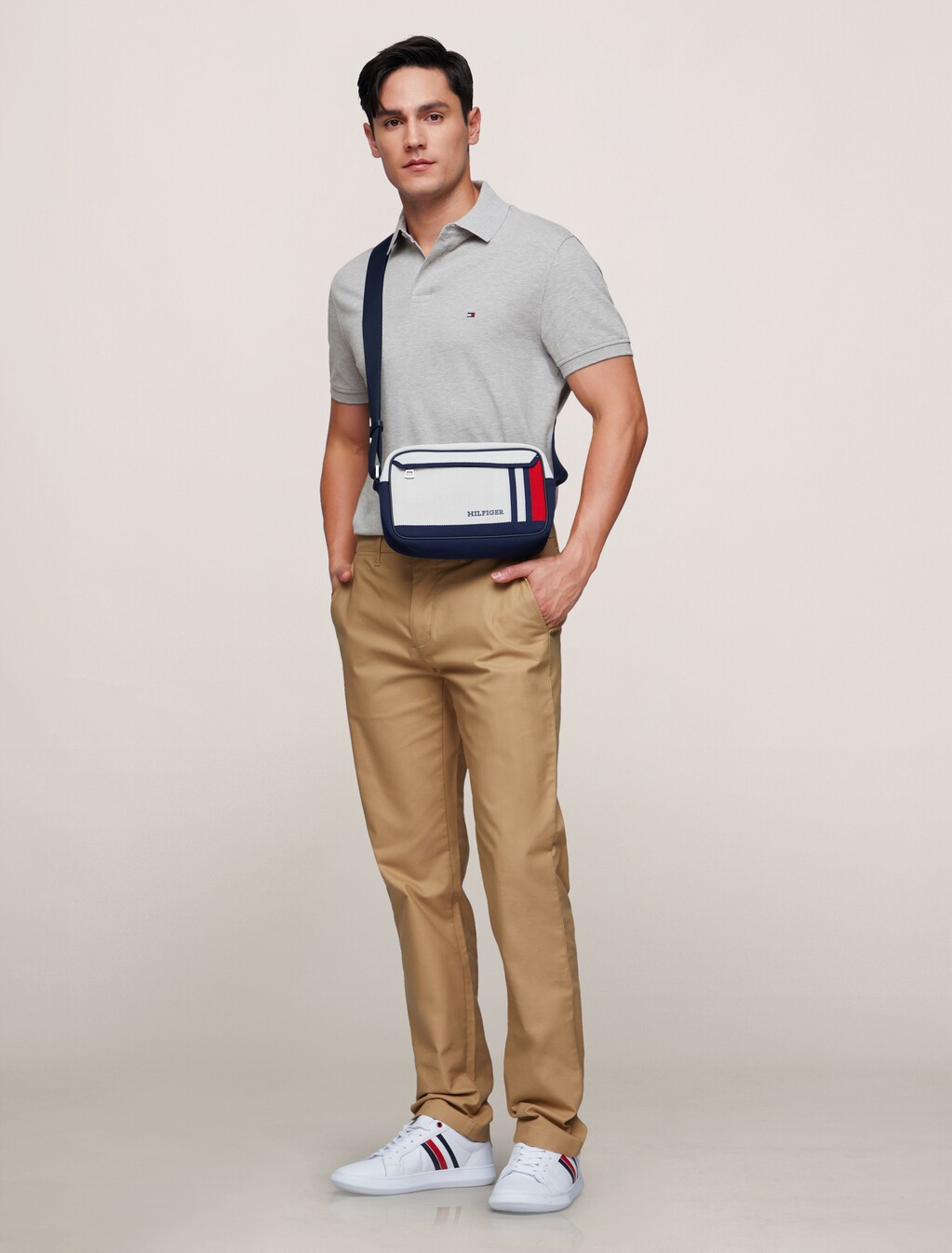 1985 系列標準版型 Polo 衫, Light Grey Heather, hi-res