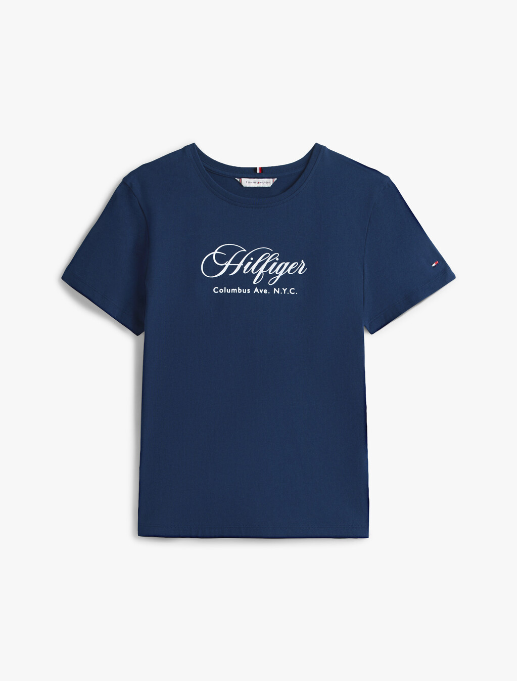 Logo Embroidery Crew Neck T-Shirt, Dark Night Navy, hi-res