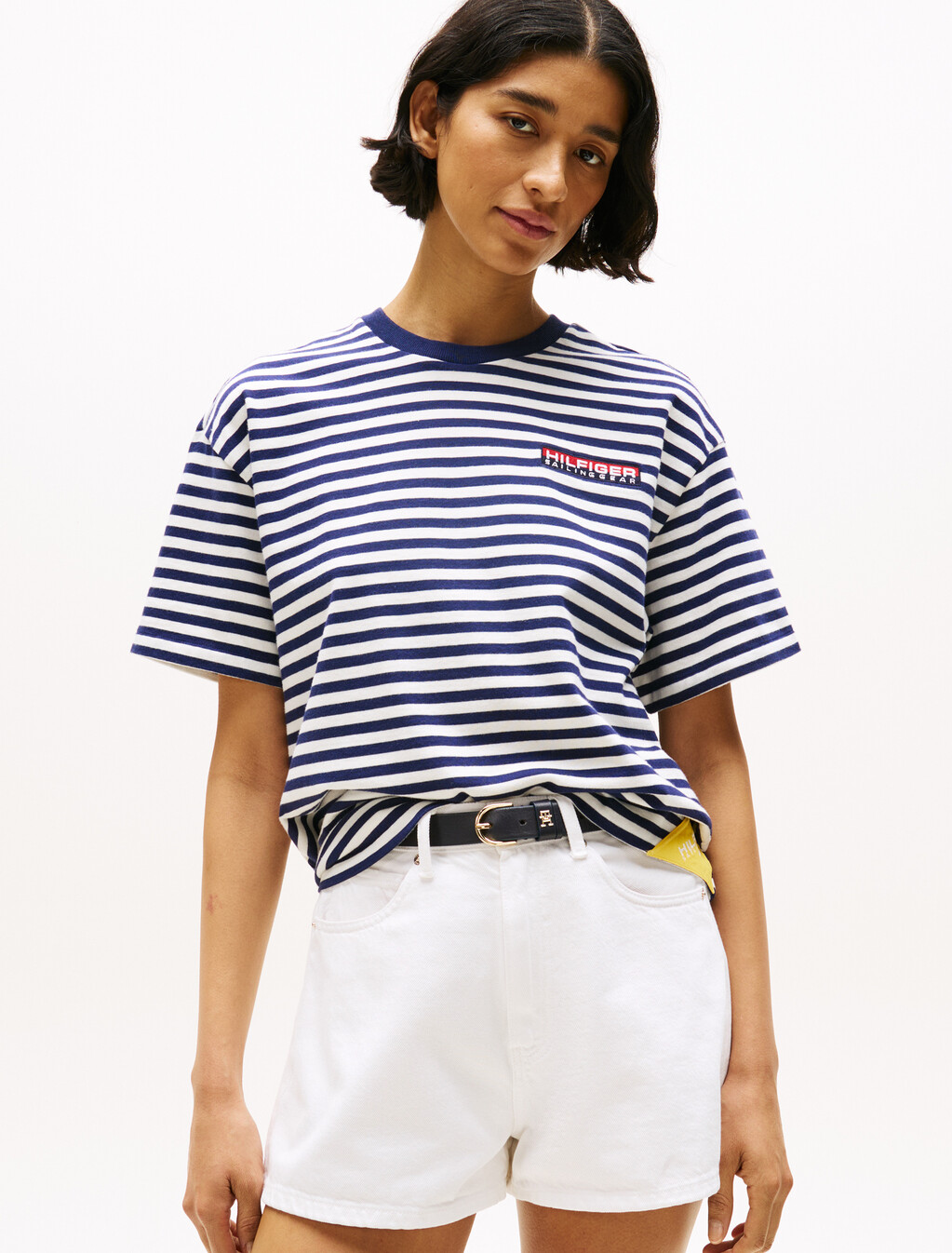 Hilfiger Sailing 航海風布列塔尼條紋寬鬆 T 恤, Yale Navy Stripe, hi-res