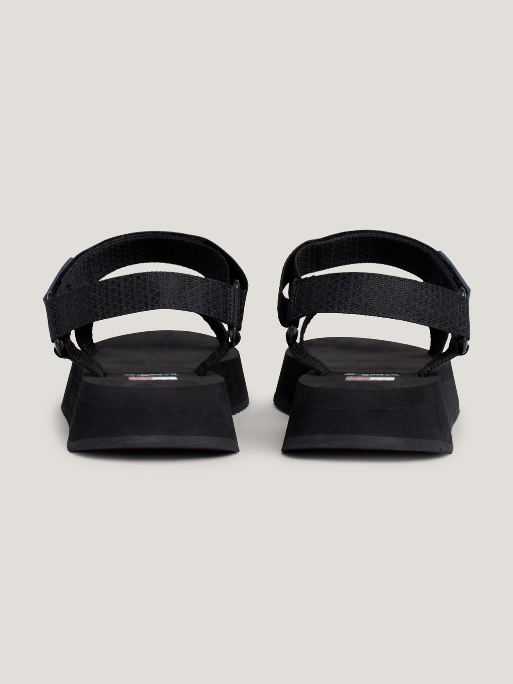 Cleat Flatform Badge Sandals, Black, hi-res