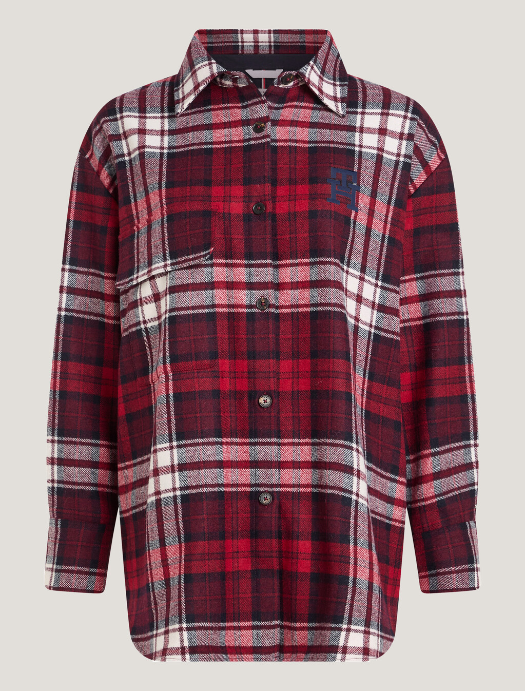 TOMMY 蘇格蘭格紋襯衫式外套, Tommy Tartan Big Deep Rouge, hi-res