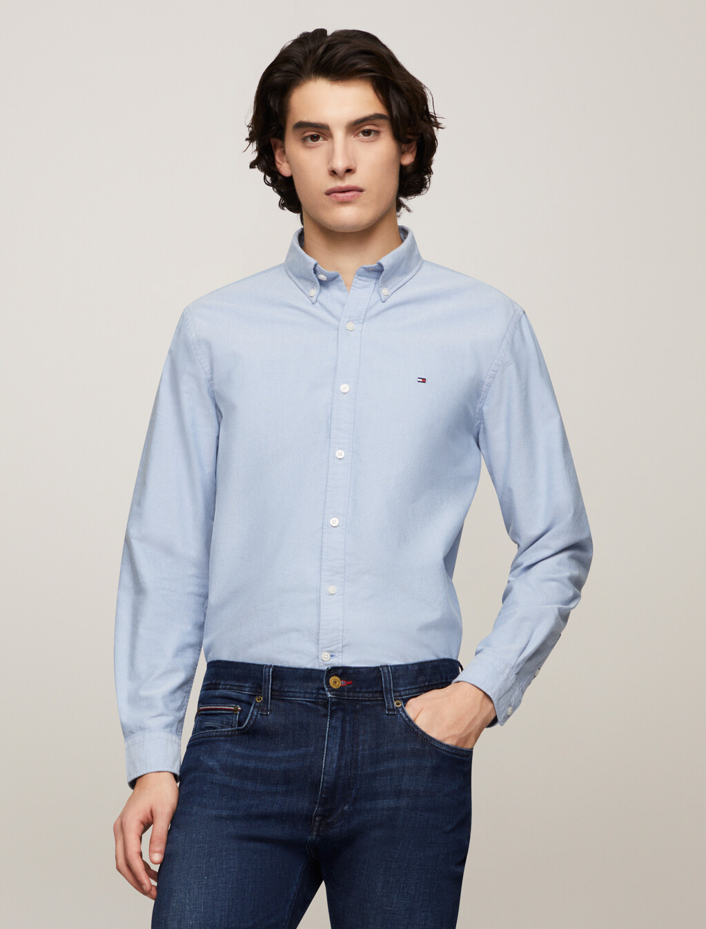 Organic Cotton Oxford Shirt, Shirt Blue, hi-res