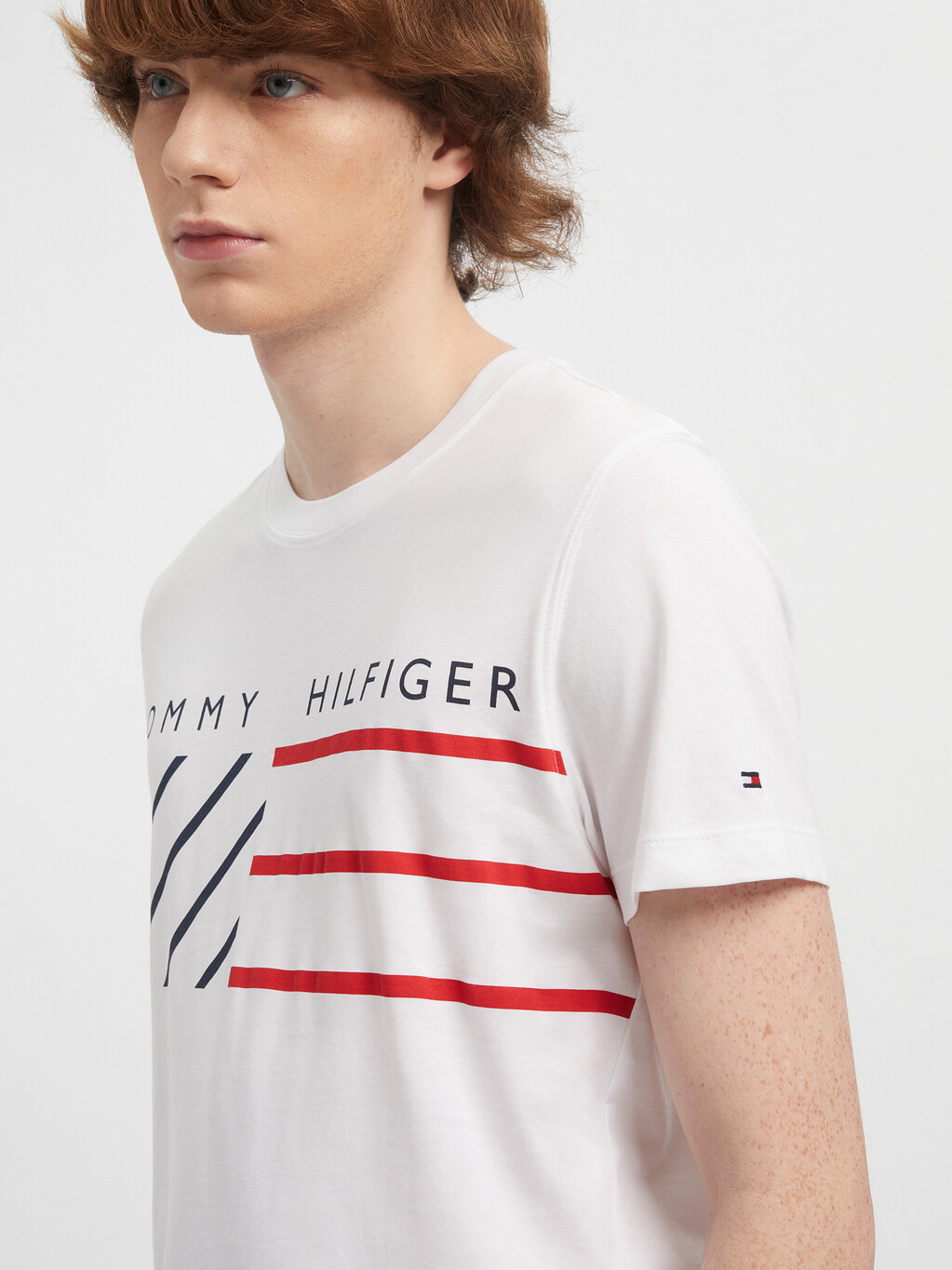 Chest Stripe Graphic T-Shirt, White, hi-res