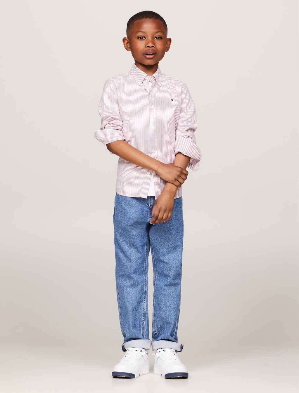 Essential Flex Ithaca 條紋常規襯衫, Dark Magma/ White, hi-res