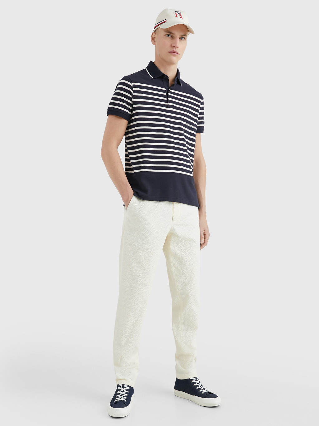 條紋標準版型 Polo 衫, Desert Sky, hi-res